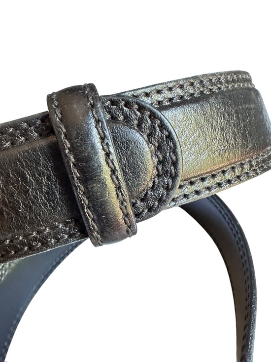 Authentic GUCCI Black Leather Belt With Gold G Logo Buckle Size 90 36 main image 8
